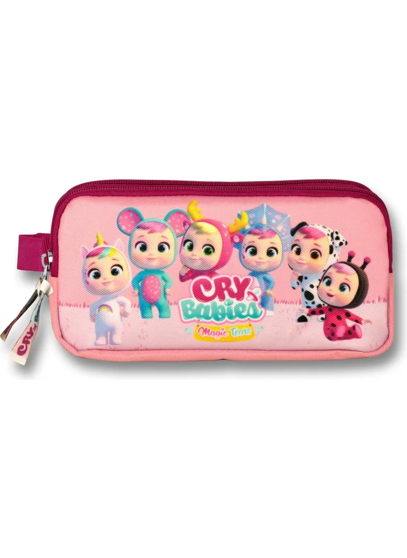 Ümit Çanta Cry Babies Fantasy Two-Compartment Girls Pencil Bag - Claret Red-Pink