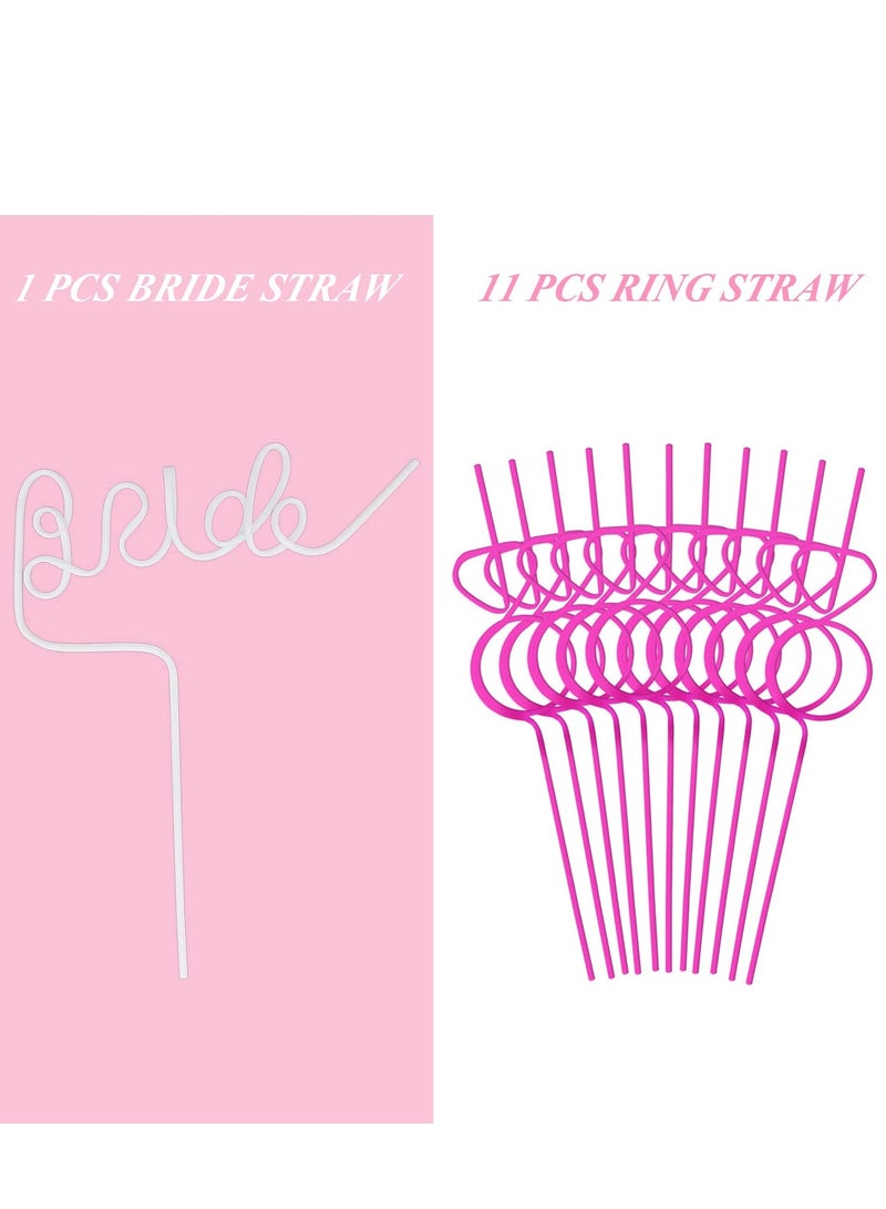 SYOSI Reusable Straws Plastic Straws, Colorful Fun Curved Various Twisted Straw Rings 12 Pieces Curled Spiral Straws For Kids Adults School Prize Birthday Party Supplies Gifts(12.6'') - Image 2