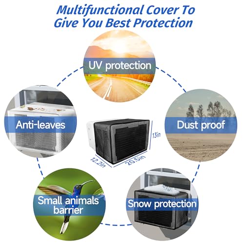 TAKTOPEAK Window AC Mesh Cover 20" W x 12.2" D x 13.4" H, U shaped Air Conditioner Cover Specially for Midea U-Shaped Window Air Conditioner, Anti-Leaf, Dustproof & Easy Air Flow - Image 3