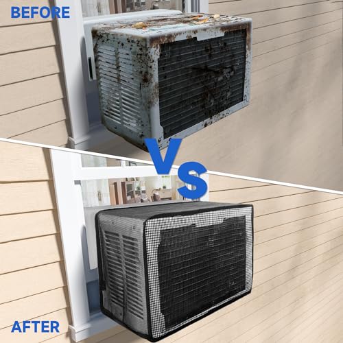 TAKTOPEAK Window AC Mesh Cover 20" W x 12.2" D x 13.4" H, U shaped Air Conditioner Cover Specially for Midea U-Shaped Window Air Conditioner, Anti-Leaf, Dustproof & Easy Air Flow - Image 2