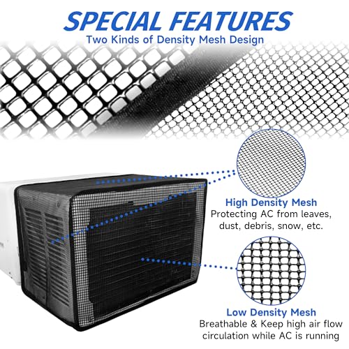 TAKTOPEAK Window AC Mesh Cover 20" W x 12.2" D x 13.4" H, U shaped Air Conditioner Cover Specially for Midea U-Shaped Window Air Conditioner, Anti-Leaf, Dustproof & Easy Air Flow - Image 4