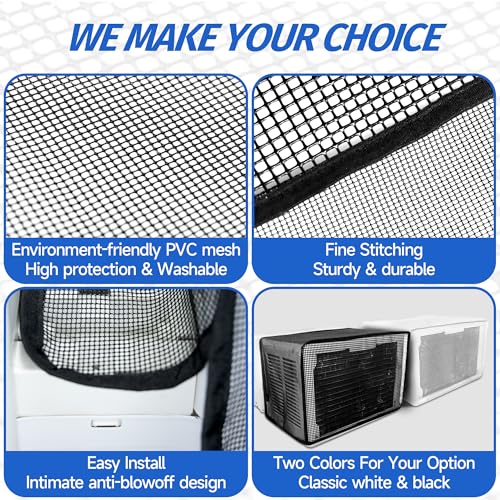 TAKTOPEAK Window AC Mesh Cover 20" W x 12.2" D x 13.4" H, U shaped Air Conditioner Cover Specially for Midea U-Shaped Window Air Conditioner, Anti-Leaf, Dustproof & Easy Air Flow - Image 5