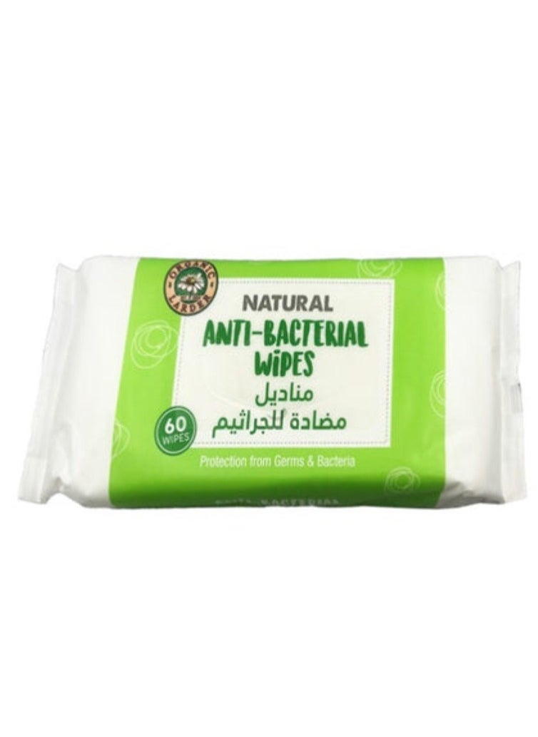 Organic Larder Natural Anti Bacterial 60 Wipes 