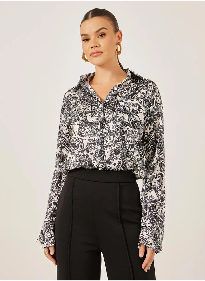 ستايلي Paisley Printed Long Sleeve Regular Fit Shirt