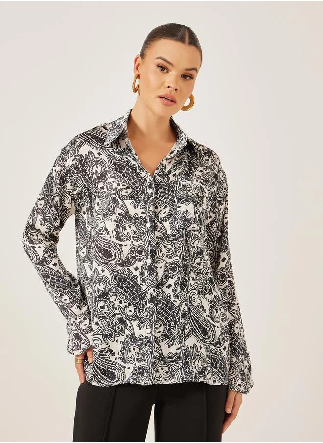 ستايلي Paisley Printed Long Sleeve Regular Fit Shirt