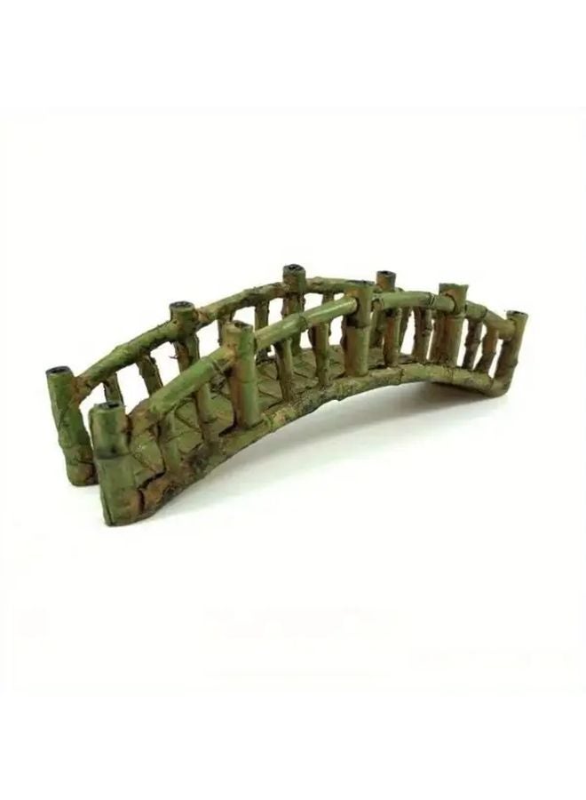 Green Miniature Garden Bridge Model Classic Arch Design Pre Assembled Resin Ornament - Image 2