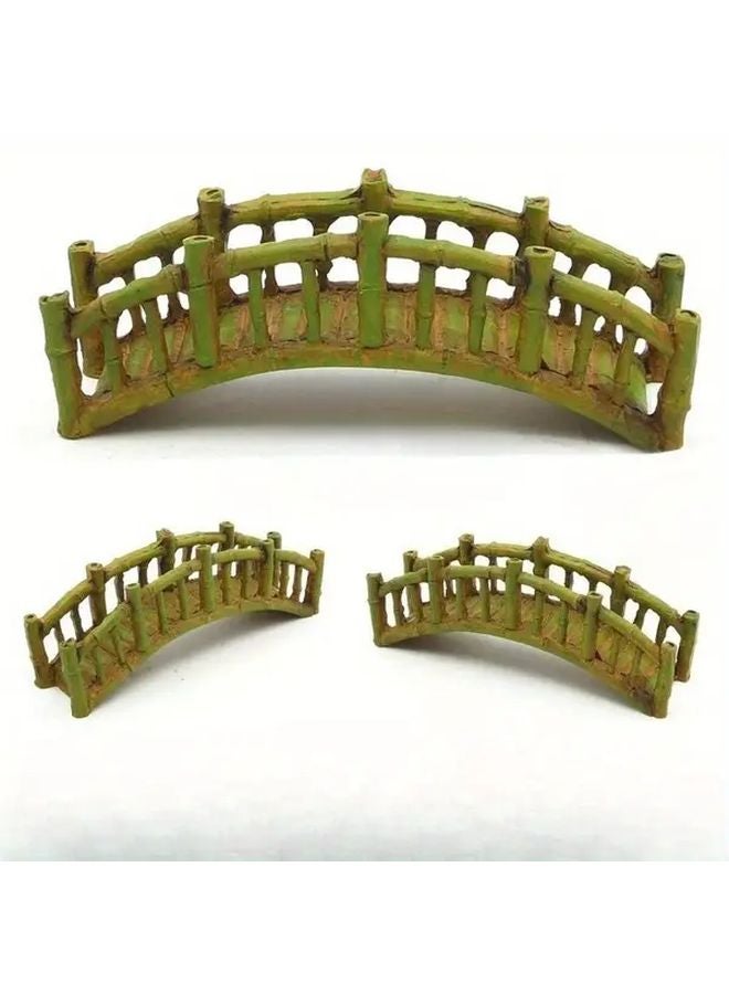 Green Miniature Garden Bridge Model Classic Arch Design Pre Assembled Resin Ornament - Image 4