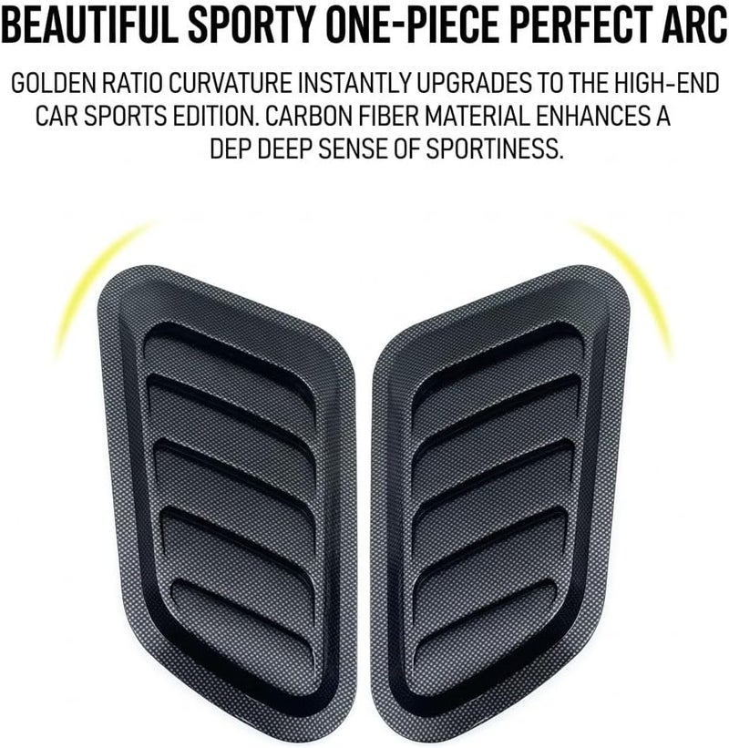 2 Pcs Car Decorative Air Flow Intake for Mazda CX-5 2025 2024 2023, Bonnet Vent Cover Hood Scoop Sticker Trim ABS Exterior Decoration Sleek,Glossy Black - Image 3
