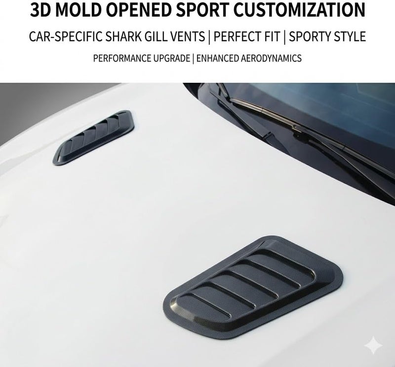 2 Pcs Car Decorative Air Flow Intake for Mazda CX-5 2025 2024 2023, Bonnet Vent Cover Hood Scoop Sticker Trim ABS Exterior Decoration Sleek,Glossy Black - Image 2