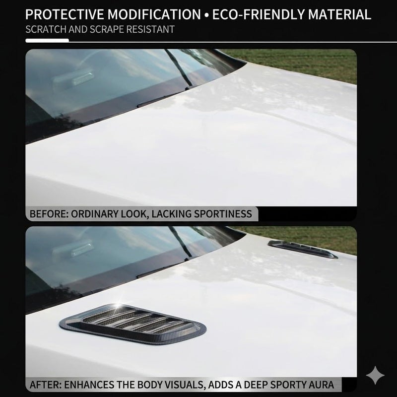 2 Pcs Car Decorative Air Flow Intake for Mazda CX-5 2025 2024 2023, Bonnet Vent Cover Hood Scoop Sticker Trim ABS Exterior Decoration Sleek,Glossy Black - Image 4