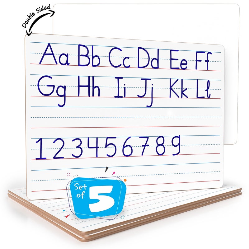 مجموعة سكرابلدو 5 لوحات بيضاء قابلة للمسح الجاف مزدوجة الجوانب مع خطوط لوحات بيضاء محمولة للطلاب لوحات بيضاء مع خطوط للفصل الدراسي والمنزل والمكتب