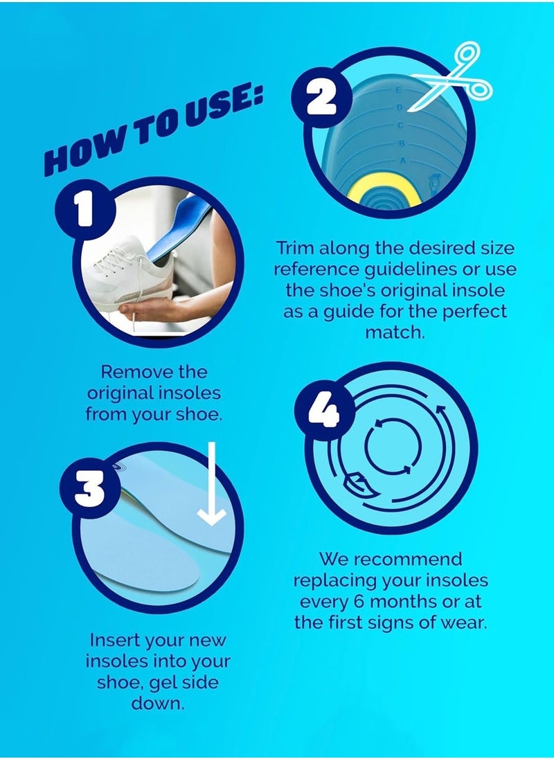 Plan A - Flexible silicone insole with Active Gel technology for daily and sports use. Designed with double gel to absorb shock and reduce excess pressure during walking and daily activities, providing all-day comfort and support - Image 1