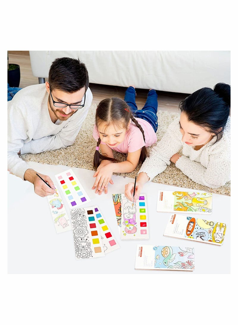 SYOSI 4 Pcs Pocket Watercolor Painting Book, SYOSI Magic Water Coloring Books, Fun Staycation Activity Idea Travel Children Graffiti Picture Book Portable Paint Painting - Image 2