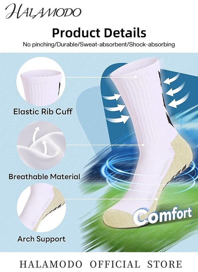HALAMODO - 3 Pair Unisex Soccer Socks Grip Soccer Socks Pilates & Running Athletic Socks Non Slip Socks for Football & Basketball & Hockey & Rugby Sports Non Skid Socks for Men & Women & athletes - Image 1