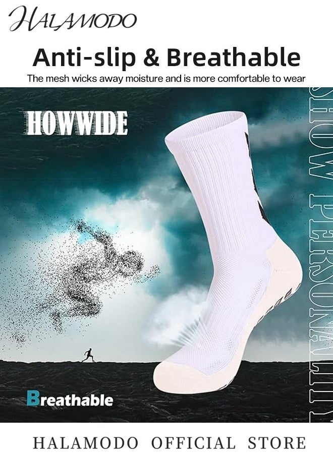 HALAMODO - 3 Pair Unisex Soccer Socks Grip Soccer Socks Pilates & Running Athletic Socks Non Slip Socks for Football & Basketball & Hockey & Rugby Sports Non Skid Socks for Men & Women & athletes - Image 1