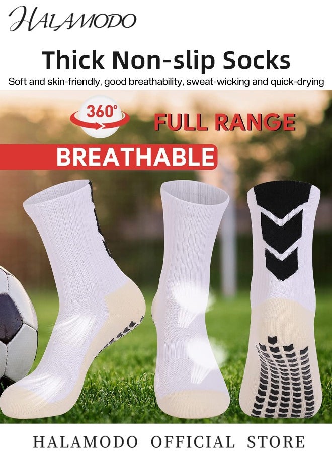 HALAMODO - 3 Pair Unisex Soccer Socks Grip Soccer Socks Pilates & Running Athletic Socks Non Slip Socks for Football & Basketball & Hockey & Rugby Sports Non Skid Socks for Men & Women & athletes - Image 1