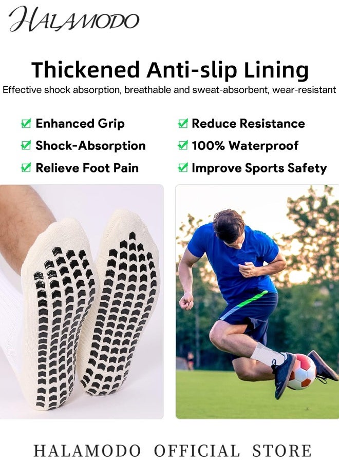 HALAMODO - 3 Pair Unisex Soccer Socks Grip Soccer Socks Pilates & Running Athletic Socks Non Slip Socks for Football & Basketball & Hockey & Rugby Sports Non Skid Socks for Men & Women & athletes - Image 1