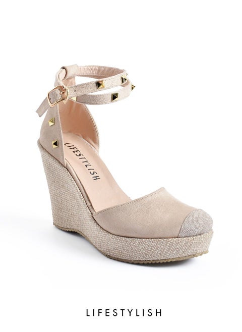 Sn-W4- Shose Heel Wedges -Beige