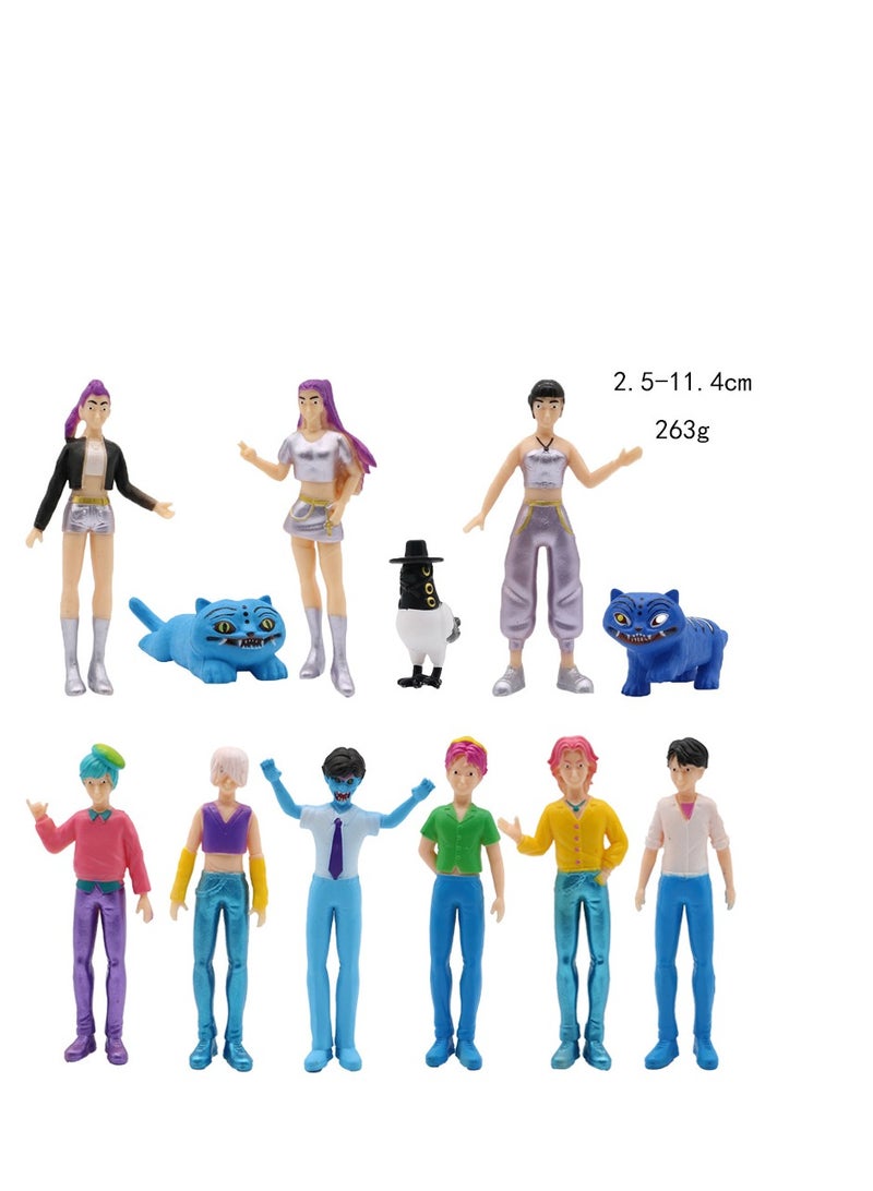 Y&D 12 Pcs kpop hunters Action Figure Toys For Fans  Series Figures Model Birthday Cake Toppers