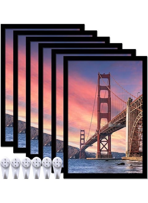6 Sets 8X12 Picture Frame Frames For 8 X 12 Canvas Collage Photo Poster Certificate Wall Gallery High Transparent Horizontal Or Vertical Black 8 By 12