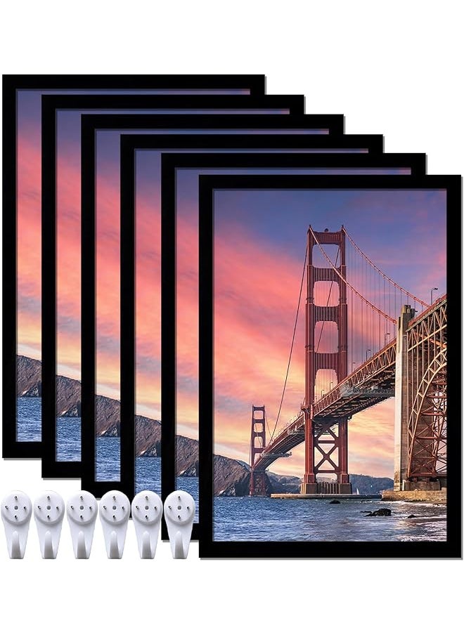 6 Sets 8X12 Picture Frame Frames For 8 X 12 Canvas Collage Photo Poster Certificate Wall Gallery High Transparent Horizontal Or Vertical Black 8 By 12