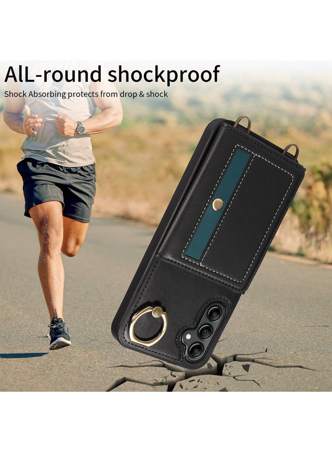 S-TOP Case For Samsung Galaxy A15 Crossbodys Wallet Bag Ring Holder Leather Phone Case - Image 4