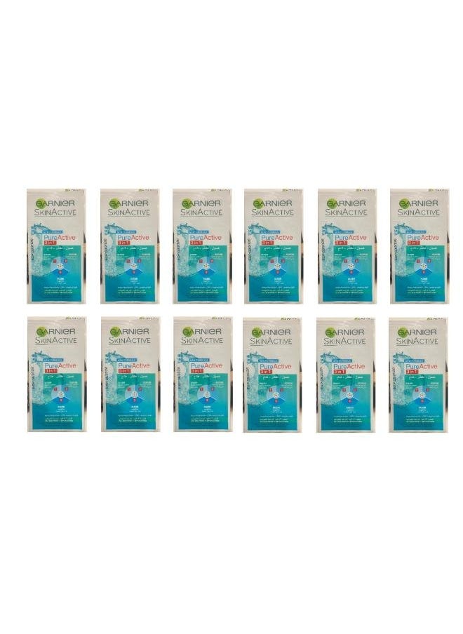 General - Set of 12 Garnier Pure Active 3 in 1 wash, mask and scrub 4 ml - Image 1