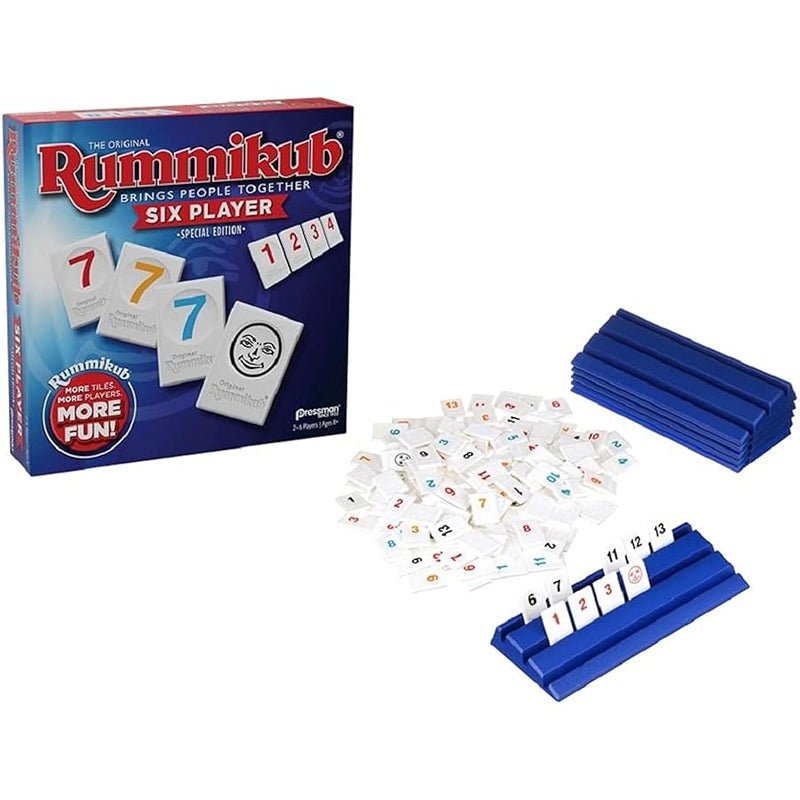 Pressman Rummikub Six Player Edition - The Classic Rummy Tile Game - More Tiles and More Players for More Fun! by, Blue - Image 2