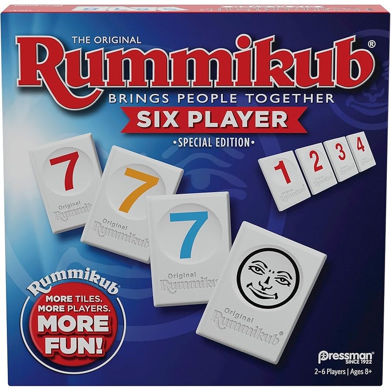 Pressman Rummikub Six Player Edition - The Classic Rummy Tile Game - More Tiles and More Players for More Fun! by, Blue - Image 1