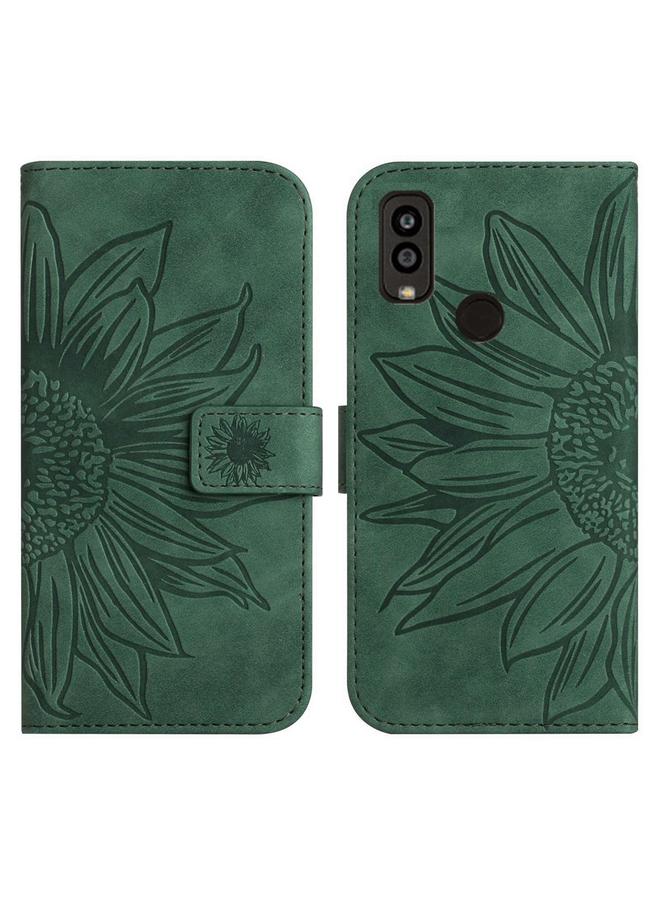 S-TOP Case For Kyocera Android One S9 Skin Feel Sun Flower Pattern Flip Leather Phone Case with Lanyard - Image 2