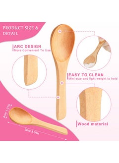 Patelai 36 Pieces Small Wooden Spoons Wooden Makeup Spatulas Wooden Cosmetic Spoons Mini Nature Wooden Beauty Scoop For Women Girls Mixing Makeup Facial Cosmetic Skin Care  - Image 5