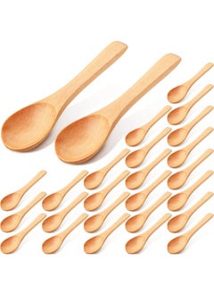 Patelai 36 Pieces Small Wooden Spoons Wooden Makeup Spatulas Wooden Cosmetic Spoons Mini Nature Wooden Beauty Scoop For Women Girls Mixing Makeup Facial Cosmetic Skin Care  - Image 1