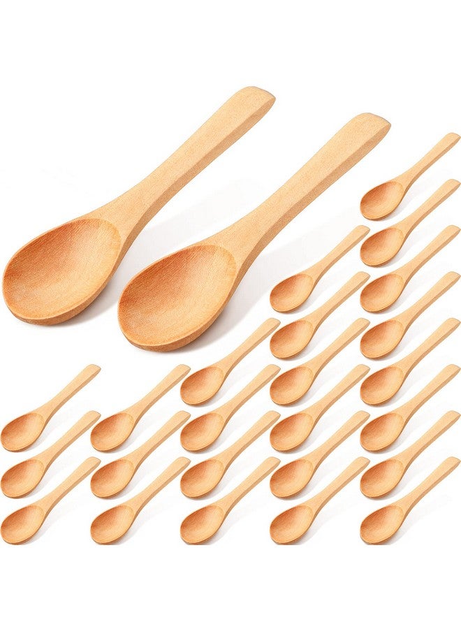 36 Pieces Small Wooden Spoons Wooden Makeup Spatulas Wooden Cosmetic Spoons Mini Nature Wooden Beauty Scoop For Women Girls Mixing Makeup Facial Cosmetic Skin Care
