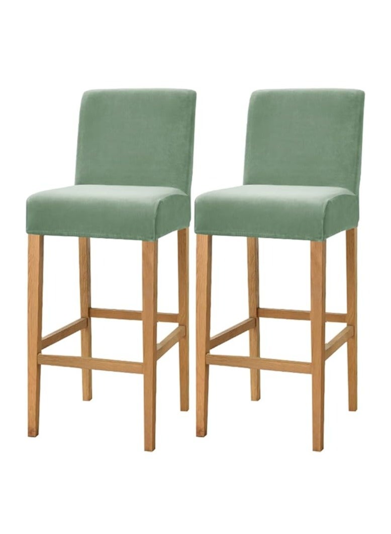 general 2-piece bar stool set, elastic and detachable cover for bar counter dining chairs, protective cover for short-backed chairs  - Image 1