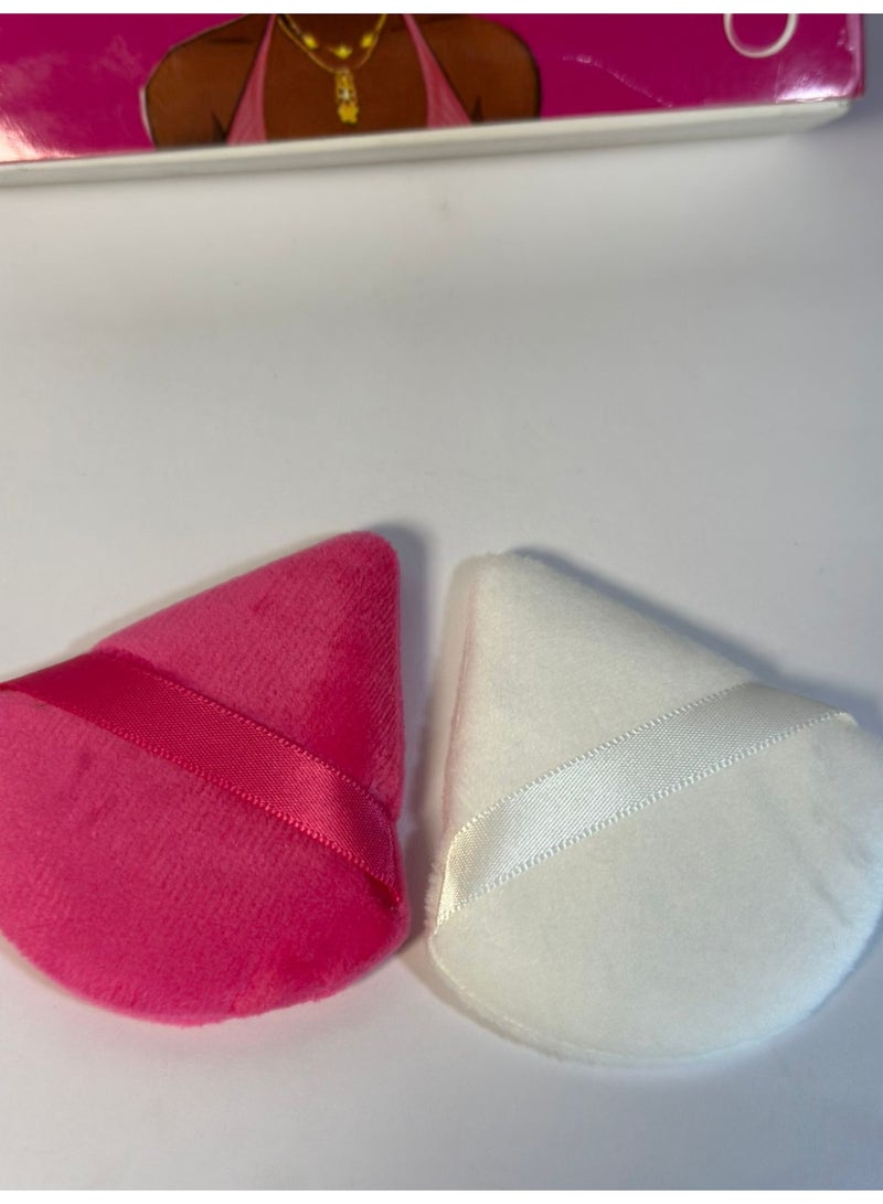 إسفنجة مكياج مثلثة للبودرة السائبة والمضغوطة ألوان متنوعة قطعتين - Image 1