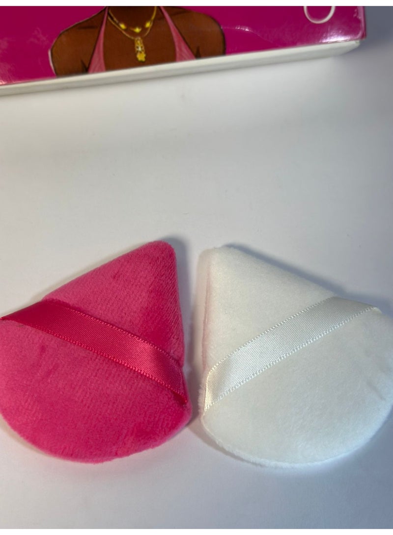 إسفنجة مكياج مثلثة للبودرة السائبة والمضغوطة ألوان متنوعة قطعتين - Image 3