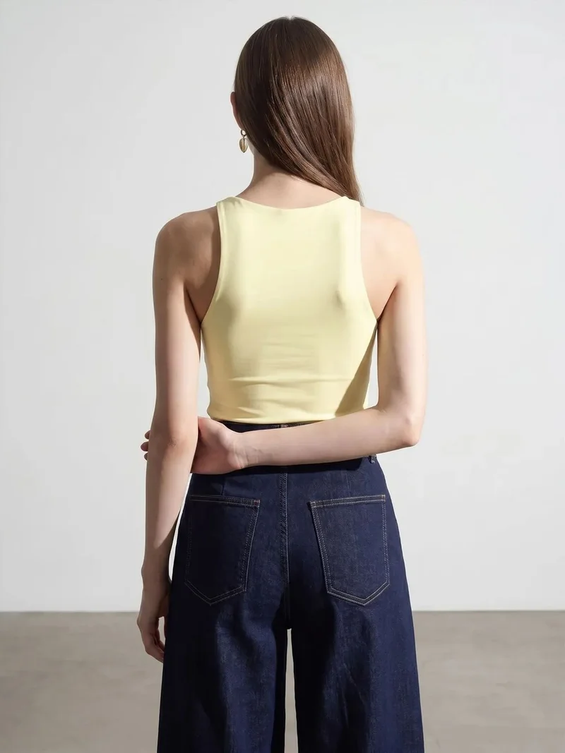 ديلفين Dilvin Slim-Fit Halter Neck Jersey Bodysuit