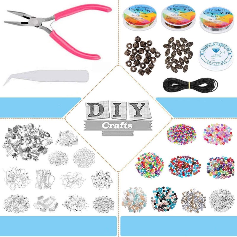 DIY Crafts DIY Crafts 300x Sample Kit, Mixed Hobby Kit, Accessories for Ring Jewellery Making, Bracelet Making Kit Jewelry Neclace, Br (300x Sample Kit, Mixed Hobby Kit) - Image 2