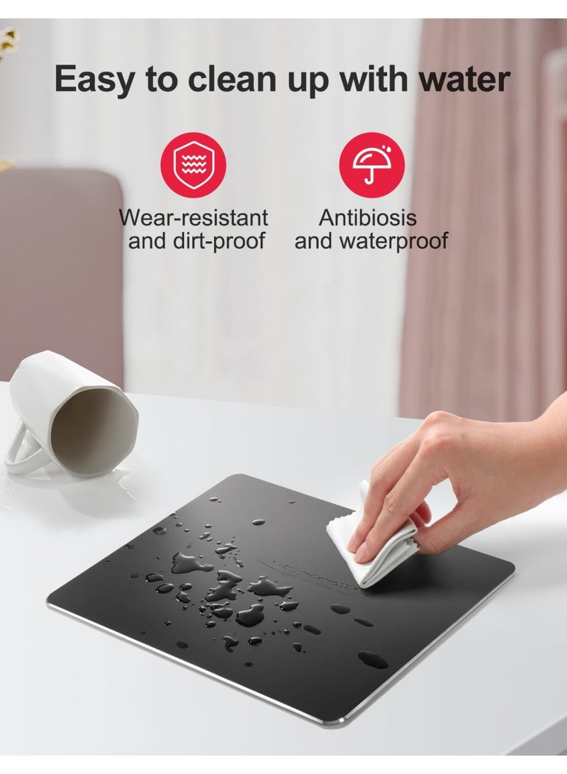 Vaydeer Mouse Pad Premium Hard Metal Aluminum Mousepad Double Side Waterproof Ultra Smooth Mouse Pad for Fast and Accurate Mouse Control for Office and Gaming, 9.05 * 7.08 Inch - Image 5