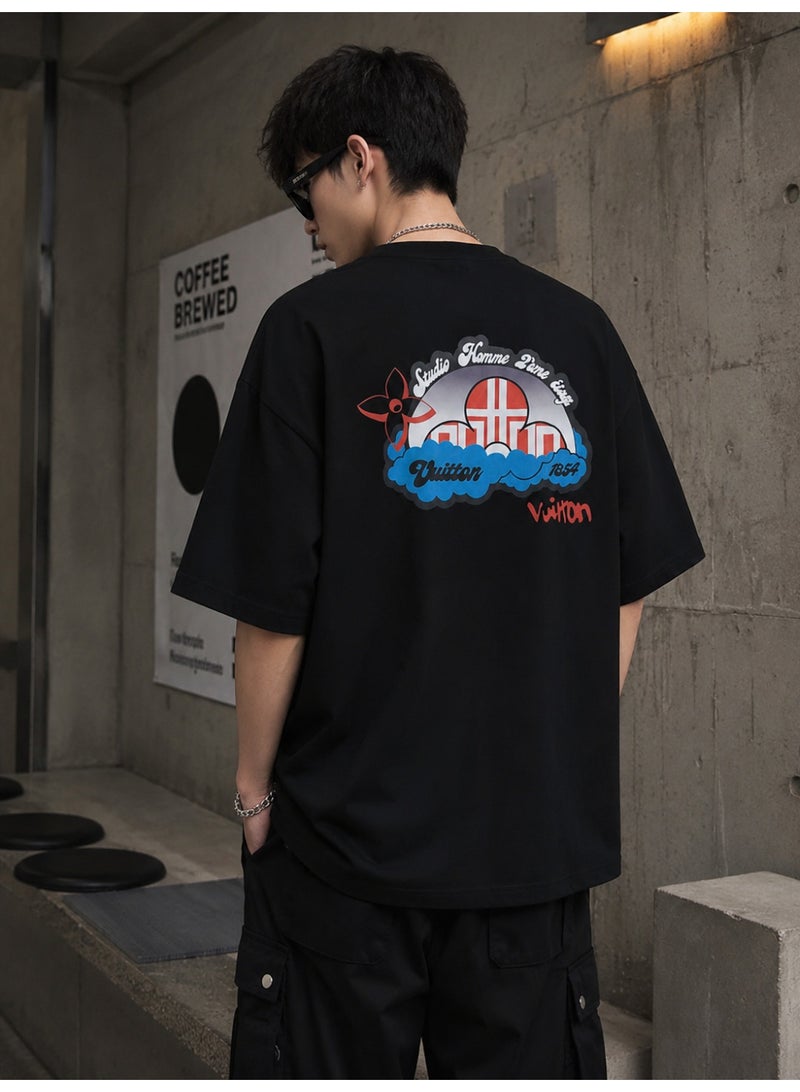 Oversized Black City Graphic T-Shirt Streetwear - Image 2