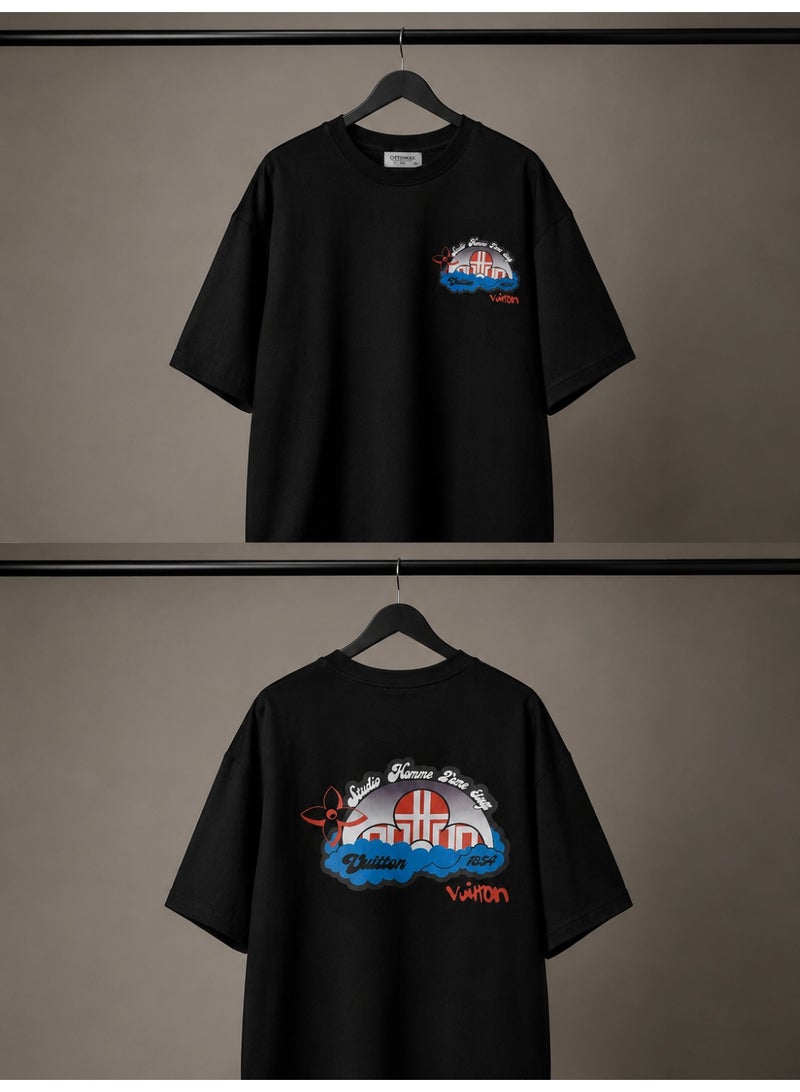 Oversized Black City Graphic T-Shirt Streetwear - Image 4