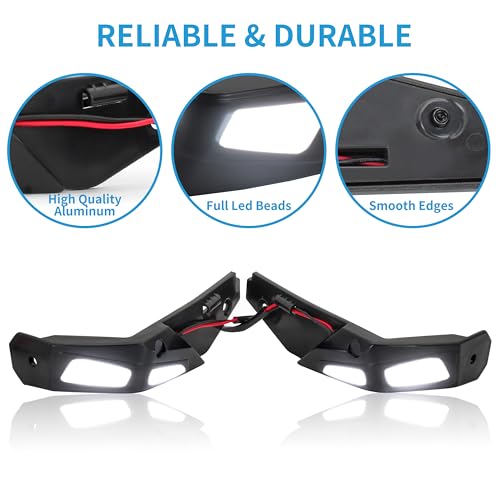 VEISUTOR Handguards Lights for Can Am Ryker, Black Aluminum Hand Guards Hand Shield Protector LED Lights Kit for Can-Am Ryker 600 900 Sport & Ryker Rally Edition All Models, Replace #219400998 - Image 3