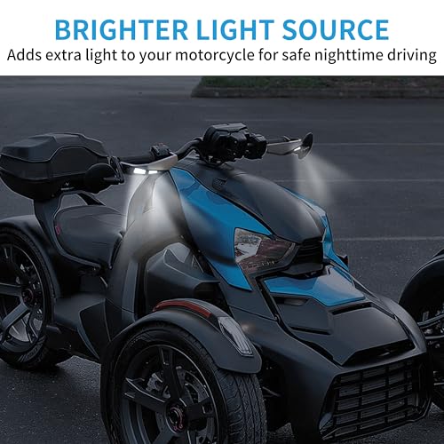 VEISUTOR Handguards Lights for Can Am Ryker, Black Aluminum Hand Guards Hand Shield Protector LED Lights Kit for Can-Am Ryker 600 900 Sport & Ryker Rally Edition All Models, Replace #219400998 - Image 2