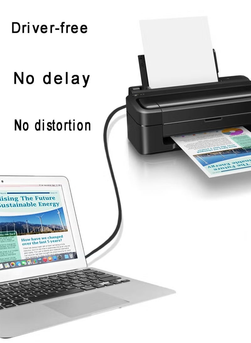 كابل طابعة USB USB 3.0 سلك ماسح ضوئي عالي السرعة متوافق مع Brother و HP و Canon و Lexmark و Dell و Xerox وغيرها أسود 1.5 متر - Image 3