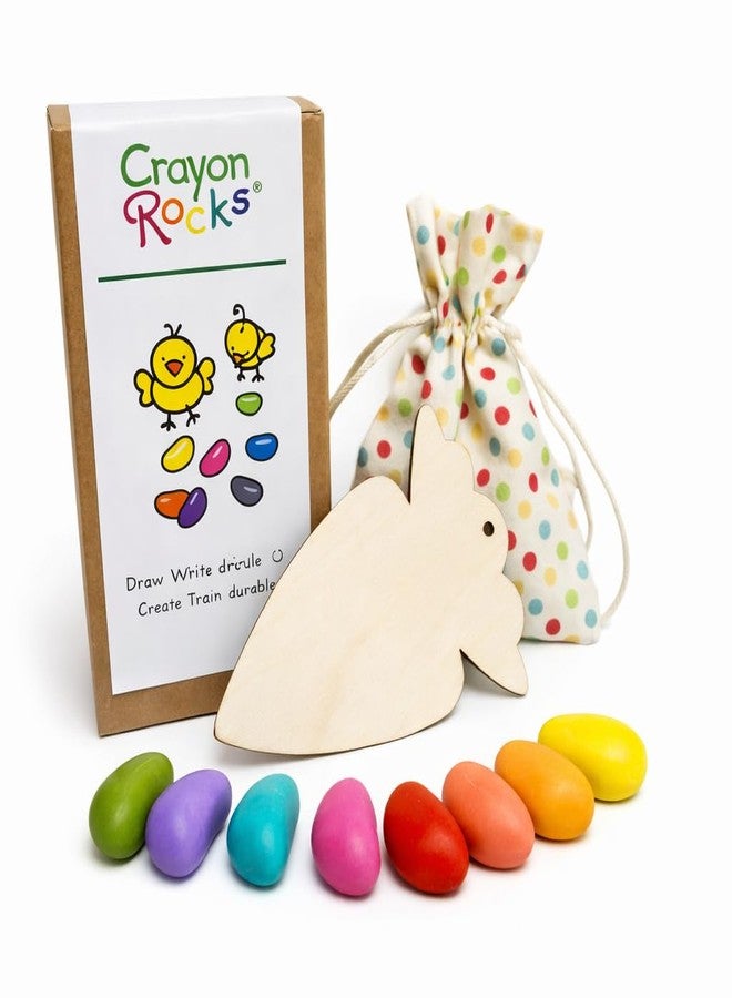 Crayon Rocks Garden Craft Set with Wooden Carrot, 8-Count Soy Wax Crayons for Handwriting Development, Tripod Grip for Kids & Toddlers, Spring Colors Art Kit, Made in USA - Image 1