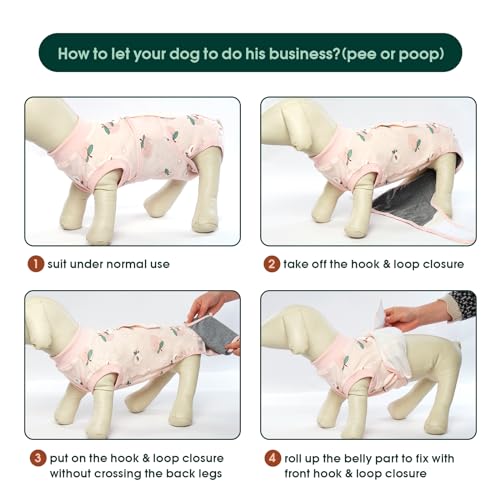 Kuoser Recovery Suit for Dogs Cats After Surgery, Professional Pet Recovery Shirt Dog Abdominal Wounds Bandages, Substitute E-Collar & Cone,Prevent Licking Dog Onesies Pet Surgery Recovery Suit - Image 4