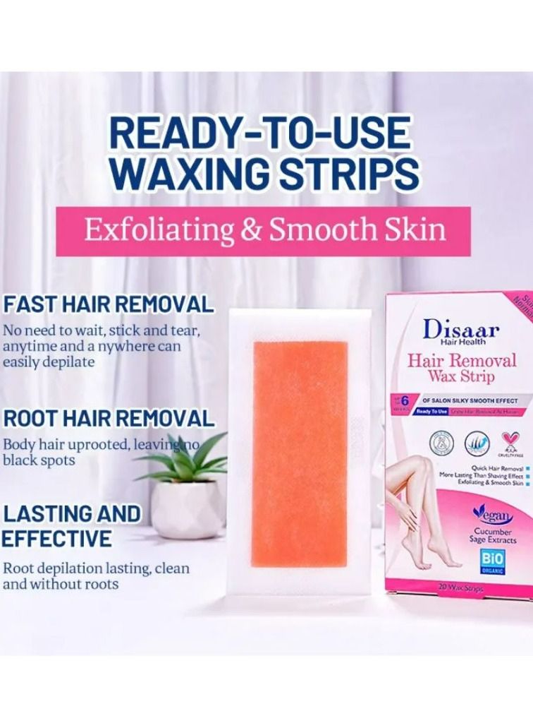 ديسار شرائط الشمع لإزالة الشعر من الخيار والمريمية تستخرج 20 شريحة شمعية - Image 4