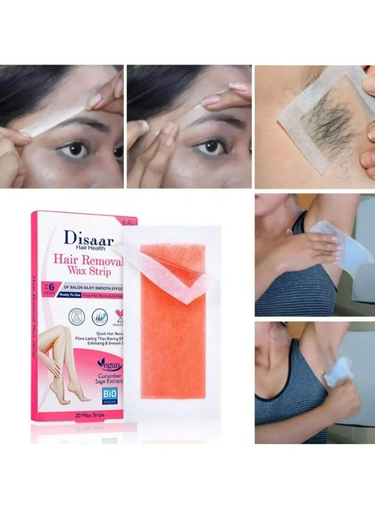 ديسار شرائط الشمع لإزالة الشعر من الخيار والمريمية تستخرج 20 شريحة شمعية - Image 3