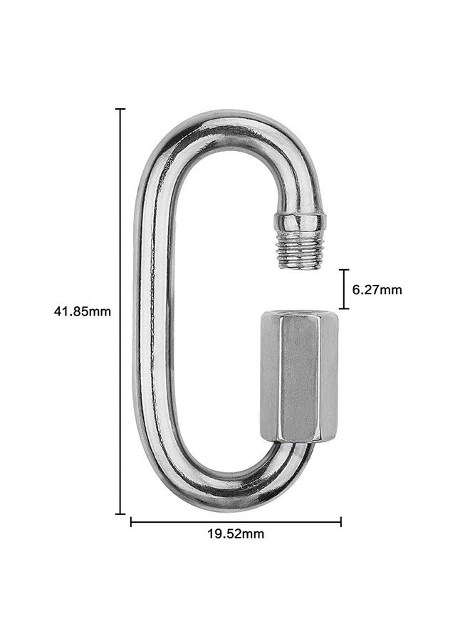 Peachjoy Quick Link, 304 Stainless Steel D Shape Locking Carabiner Heavy Duty Repair Link Pets Keychain for Outdoor Traveling Equipment M4 Capacity 200 lb (M4 6pcs) - Image 2