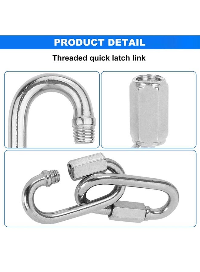 Peachjoy Quick Link, 304 Stainless Steel D Shape Locking Carabiner Heavy Duty Repair Link Pets Keychain for Outdoor Traveling Equipment M4 Capacity 200 lb (M4 6pcs) - Image 4